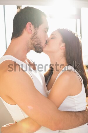 Happy couple with pregnancy test Stock photo © wavebreak_media