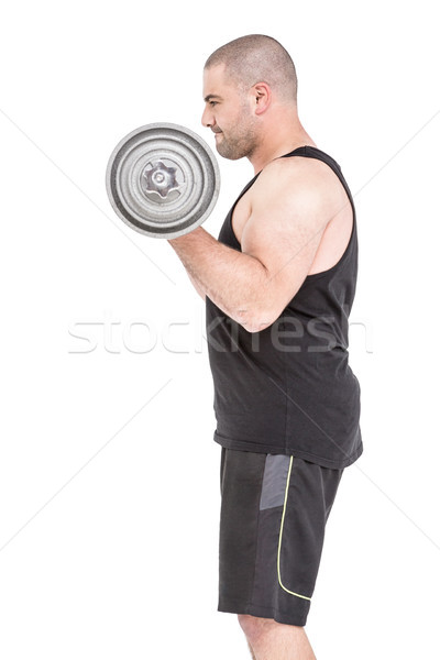 Bodybuilder Heben schwierig Langhantel Gewichte weiß Stock foto © wavebreak_media
