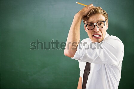 Student dressed up as einstein Stock photo © wavebreak_media