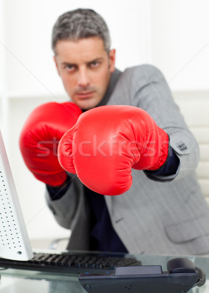 Geschäftsmann Wettbewerb Büro Hand Auge Hintergrund Stock foto © wavebreak_media