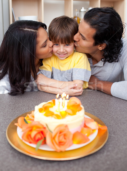 Cute enfant célébrer anniversaire parents enfants [[stock_photo]] © wavebreak_media