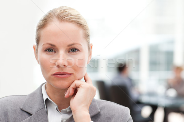 привлекательный деловая женщина служба улыбка заседание счастливым Сток-фото © wavebreak_media