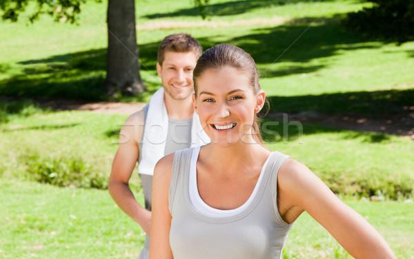 Sporty couple in the park Stock photo © wavebreak_media
