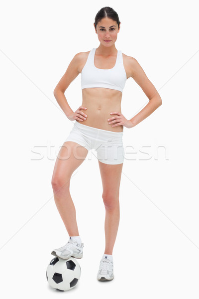 Mince jeune femme blanche vêtements ballon fitness [[stock_photo]] © wavebreak_media