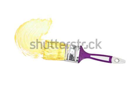 Yellow brush stroke forming a semicircle against a white background Stock photo © wavebreak_media