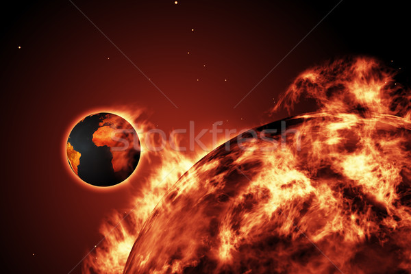 Groß Feuer Ball Sonne Erde digital Stock foto © wavebreak_media
