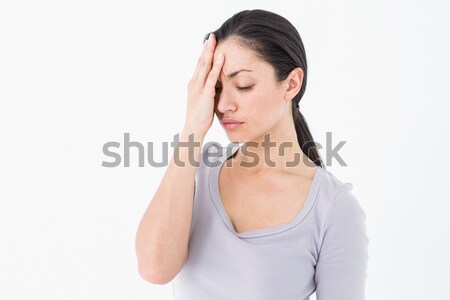 Smutne kobieta ukrywanie twarz biały kobiet Zdjęcia stock © wavebreak_media