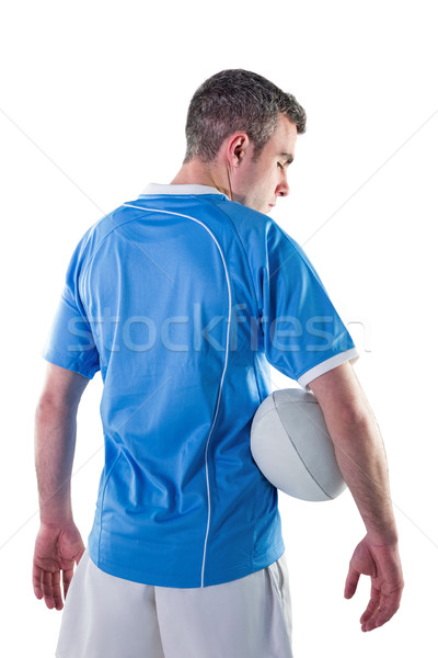 Rögbi játékos tart rögbilabda hátulnézet sport Stock fotó © wavebreak_media