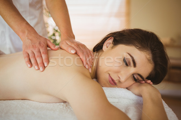 Foto d'archivio: Massaggio · terapia · stanza · donna · hotel