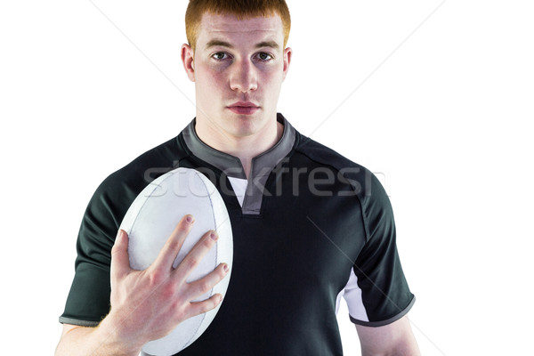 Rugby Spieler halten Porträt ernst Stock foto © wavebreak_media