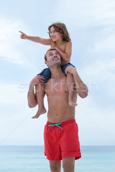 Padre mirando hijo playa Foto stock © wavebreak_media