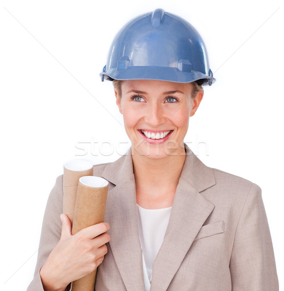 Hermosa mujer de negocios bola de cristal negocios teléfono Foto stock © wavebreak_media