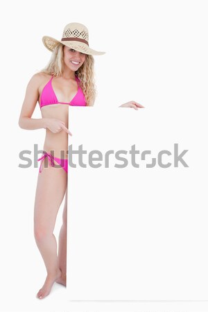 Imagine de stoc: Tineri · femeie · frumoasa · joc · frisbee · alb · sexy