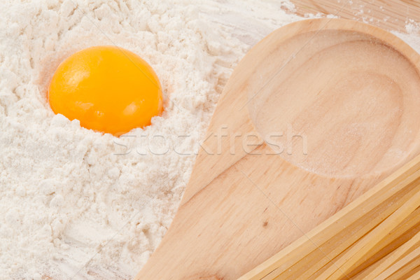 Сток-фото: приготовления · продовольствие · таблице · яйца · спагетти · природного