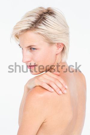 [[stock_photo]]: Femme · douleur · à · l'épaule · blanche · nude · santé · muscle