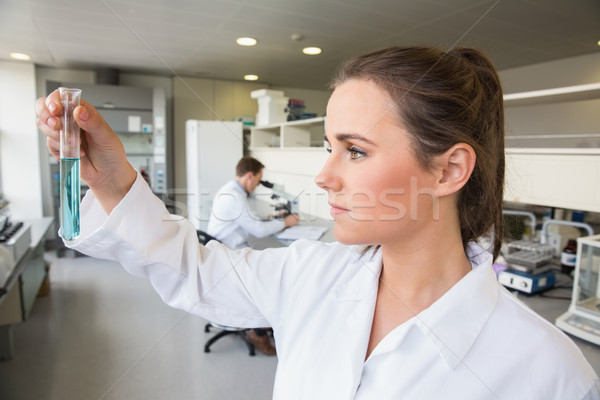 Young scientist holding up test tube Stock photo © wavebreak_media