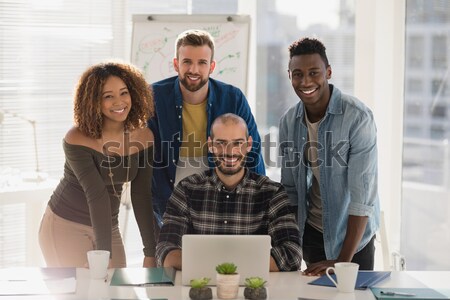 Stock photo: Happy multi-generation family preparing gingerbread in kitchen