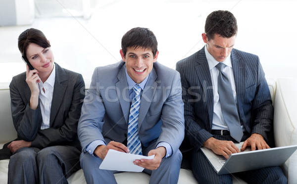 Jovem pessoas de negócios sessão espera entrevista de emprego negócio Foto stock © wavebreak_media