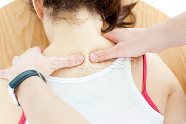 Close-up of a brunette woman receiving a back massage Stock photo © wavebreak_media