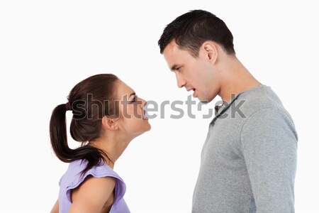 [[stock_photo]]: Relation · problèmes · blanche · amour · fond