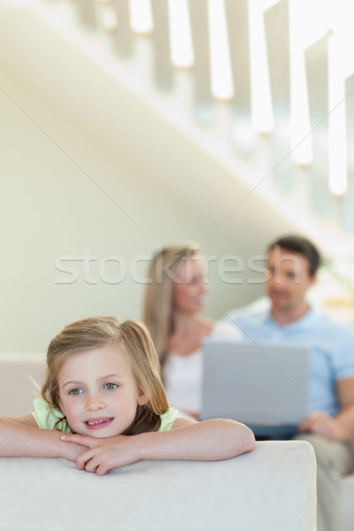 少女 感想 両親 後ろ コンピュータ インターネット ストックフォト © wavebreak_media