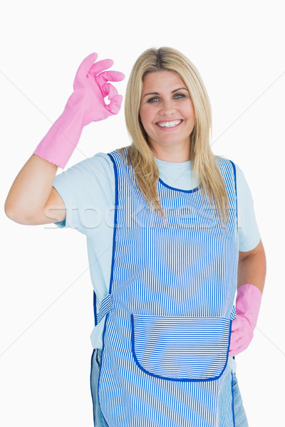 Cleaner donna segno di mano bianco Foto d'archivio © wavebreak_media