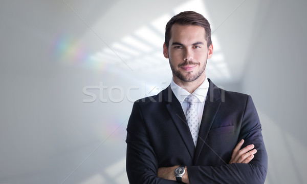 Stockfoto: Afbeelding · glimlachend · zakenman · poseren