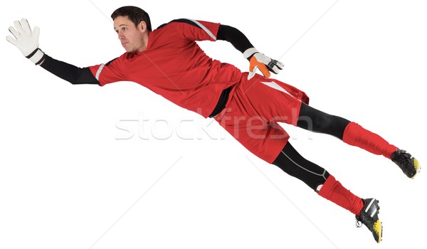 Fitt gól ugrik felfelé fehér férfi Stock fotó © wavebreak_media
