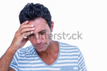 Szomorú férfi egy kéz fej fehér Stock fotó © wavebreak_media