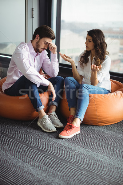 Geërgerd paar ander vrouw kantoor communicatie Stockfoto © wavebreak_media