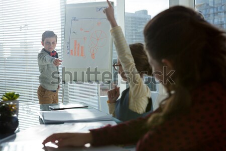 ストックフォト: 子供 · ビジネス · 会議 · 会議室 · 少女