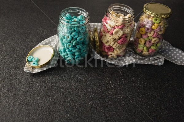 Three jars with various breakfast Stock photo © wavebreak_media