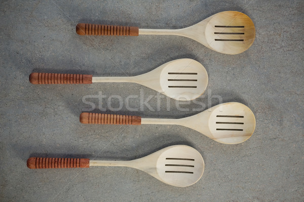 Vue côté spatule papier bois cuisine Photo stock © wavebreak_media