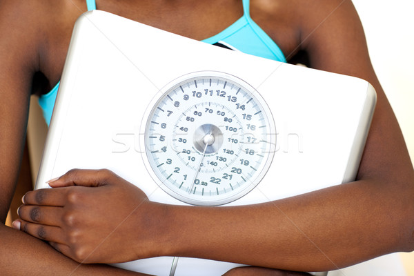 Femme de remise en forme pouce up poids [[stock_photo]] © wavebreak_media