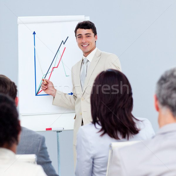 Pozytywny młodych biznesmen prezentacji spotkanie pracy Zdjęcia stock © wavebreak_media