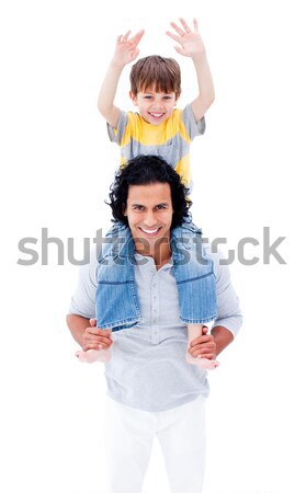 Smiling father giving piggyback ride to his little boy  Stock photo © wavebreak_media