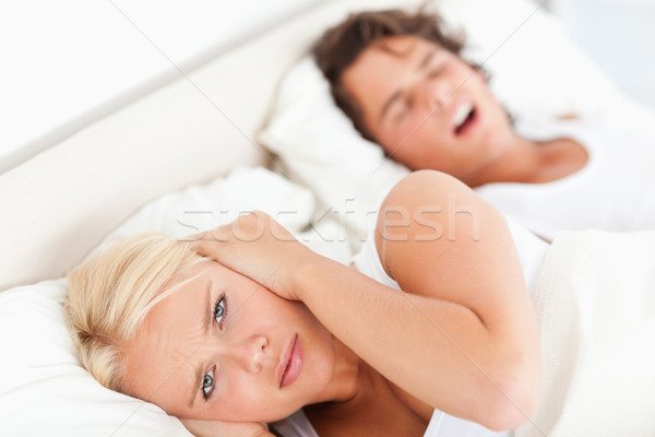 Foto stock: Enojado · mujer · dormitorio · hombre · sexy