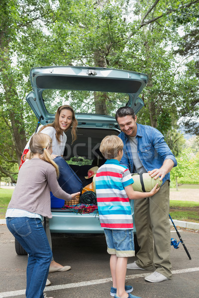 Family unloading car trunk while on picnic Stock photo © wavebreak_media