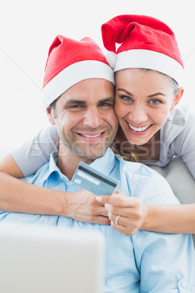 快樂 情侶 聖誕老人 購物 在線 商業照片 © wavebreak_media