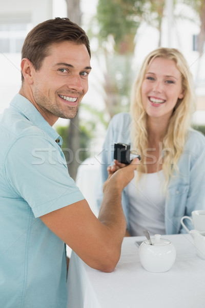 человека брак блондинка подруга кафе Сток-фото © wavebreak_media