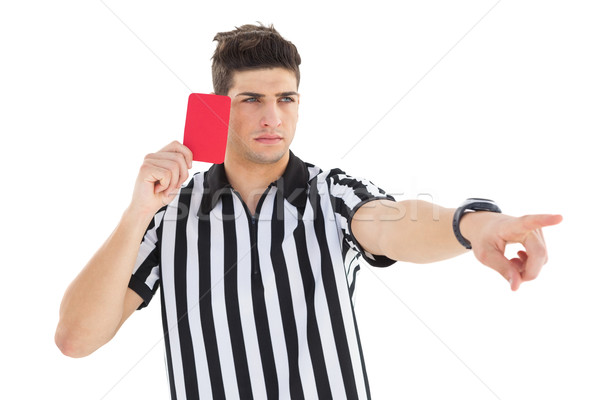 Szigorú döntőbíró mutat piros kártya fehér Stock fotó © wavebreak_media