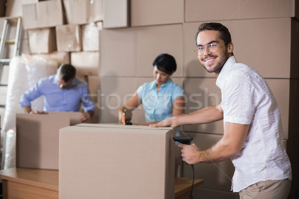 Foto stock: Armazém · trabalhadores · expedição · grande · negócio · homem