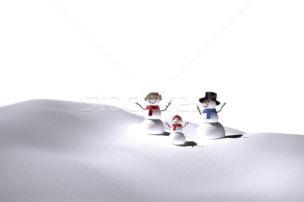 Digital generata alb zăpadă familie Imagine de stoc © wavebreak_media