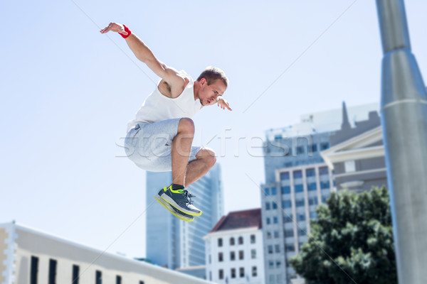 Man doing parkour in the city Stock photo © wavebreak_media