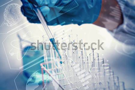 Composite image of technical screen with little pyramids Stock photo © wavebreak_media