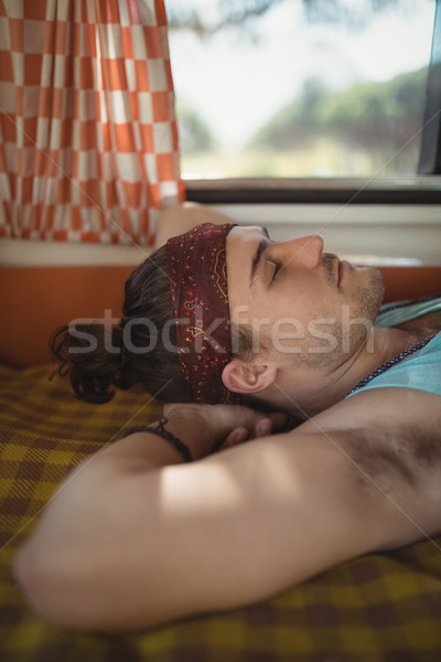 Young man relaxing in van Stock photo © wavebreak_media