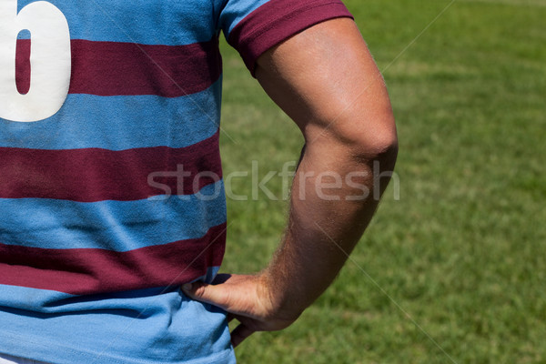 Rear view of rugby player standing on field Stock photo © wavebreak_media