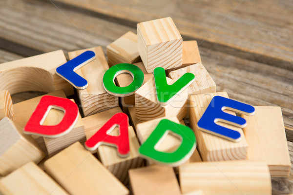 Close up of love dad text on wooden blocks Stock photo © wavebreak_media