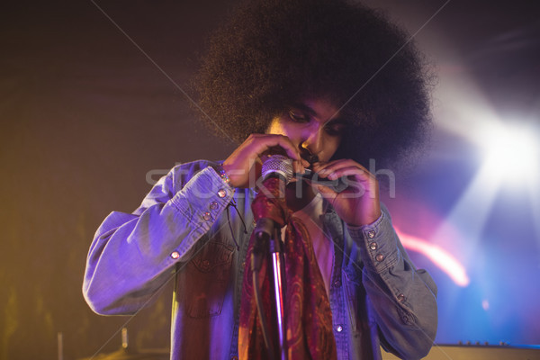 Male musician playing mouth organ in nightclub Stock photo © wavebreak_media