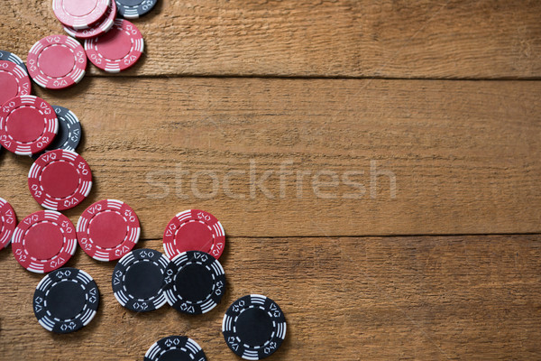 Vista granate negro chips mesa de madera madera Foto stock © wavebreak_media